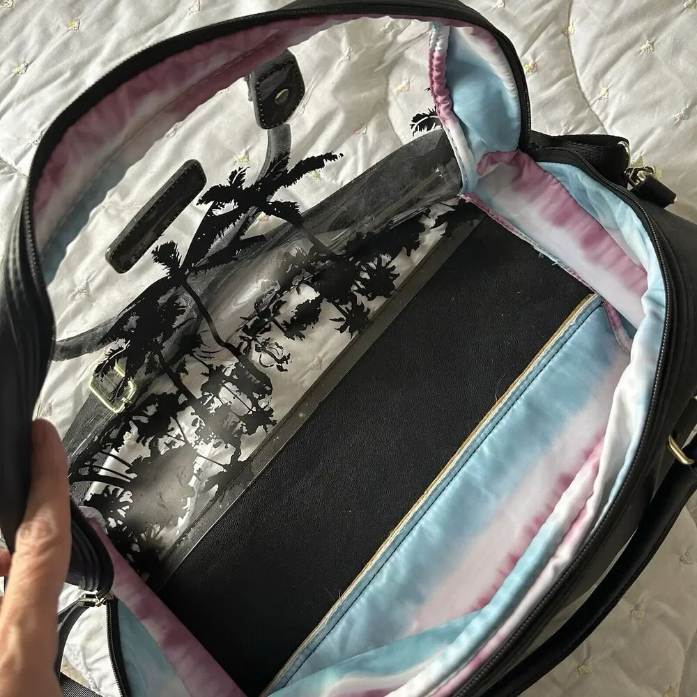 Juicy Couture Black Palm Tree Travel Weekender BAG Duffle Beach Pink Cruise